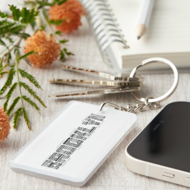Brooklyn NY Typography Design Key Ring (Front Right)