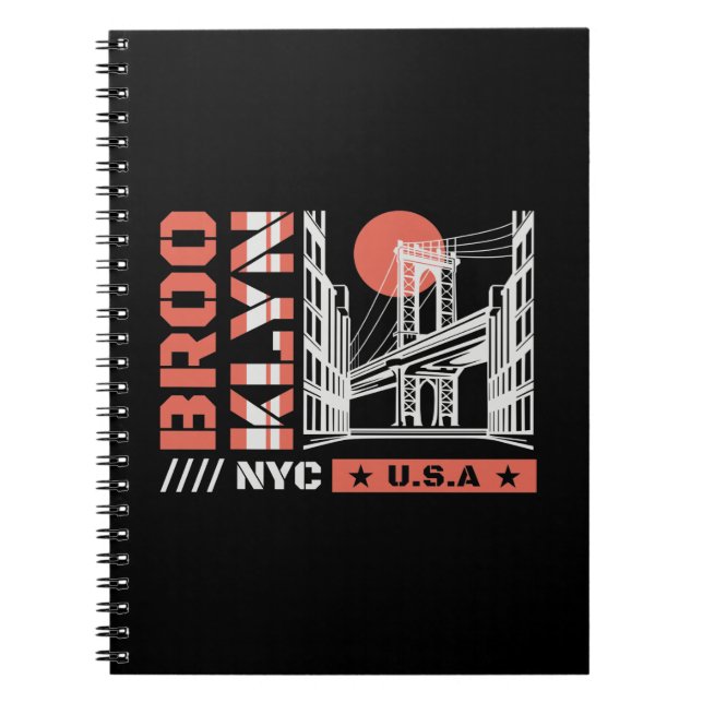 Brooklyn NYC Bridge Graphic | Urban New York Notebook (Front)