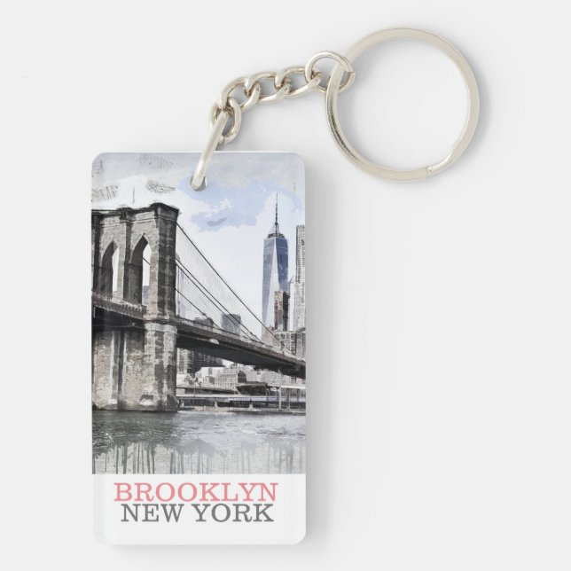 Brooklyn NYC New York Key Ring (Back)