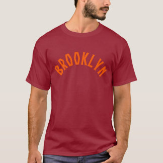 Brooklyn NYC Old School Text shirt - orange