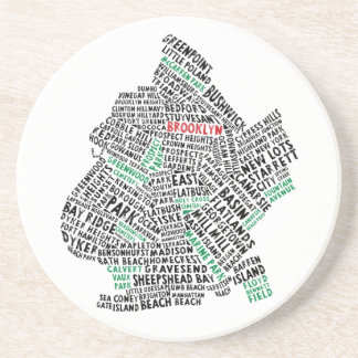 Brooklyn NYC Typography Map Coaster