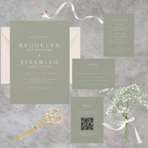 BROOKLYN Sage Modern Wedding Invitation