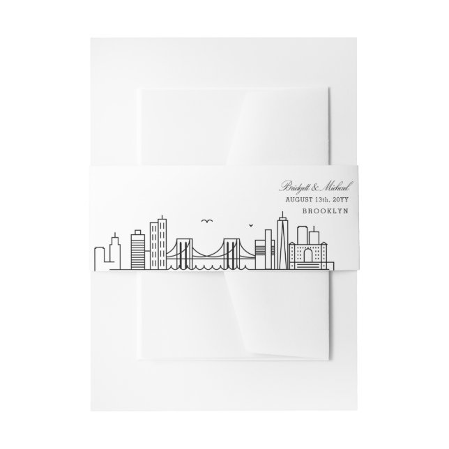 Brooklyn Skyline Wedding |  Invitation Belly Band (Front Example)