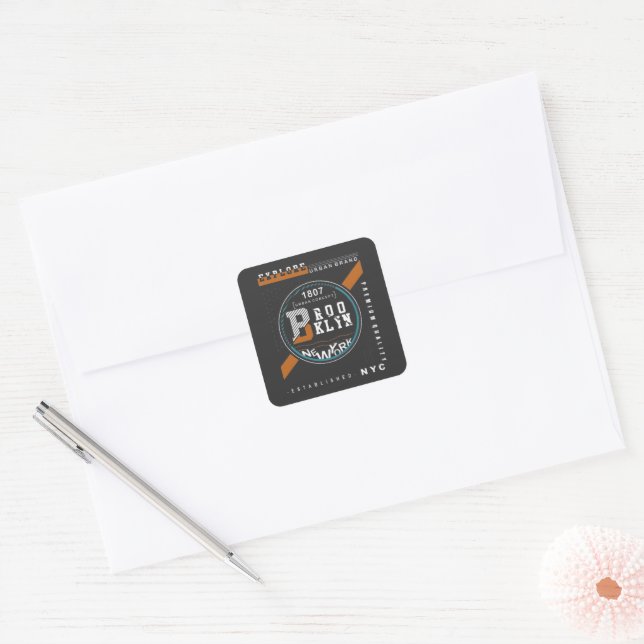 "Brooklyn Stickers: Iconic NYC Charm" Square Sticker (Envelope)