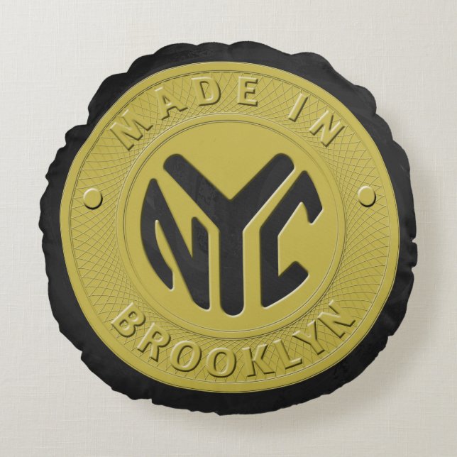 Brooklyn Subway Token Round Cushion (Front)