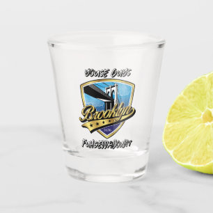 Brooklyn Swoosh Logo Design Shot Glass
