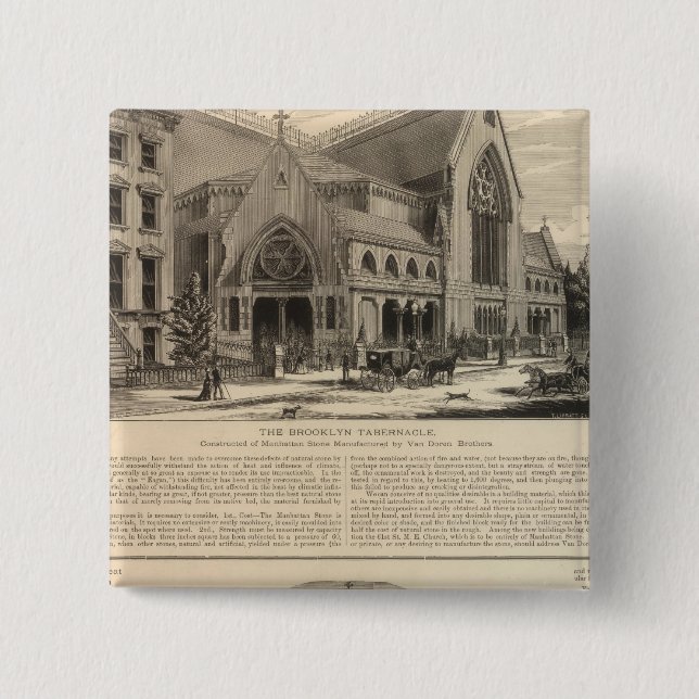 Brooklyn Tabernacle Great Organ Built 15 Cm Square Badge (Front)