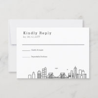 Brooklyn Wedding | Stylised Skyline RSVP