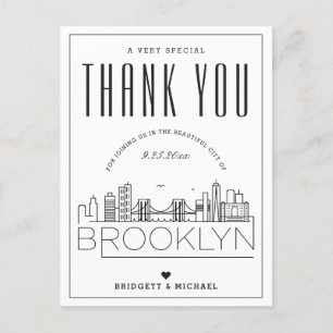Brooklyn Wedding Thanks for Coming! Postcard