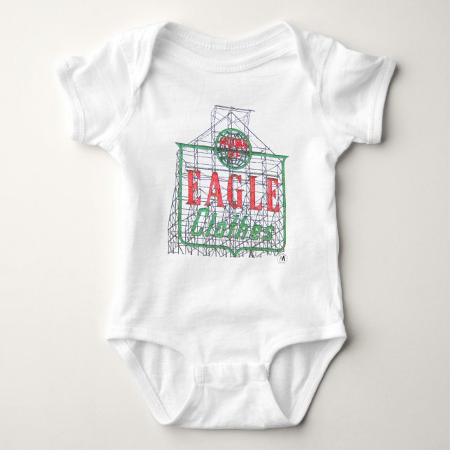 Brooklyn's Eagle Clothes Sign Baby Bodysuit (Front)