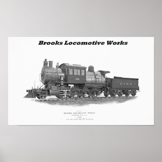 Brooks Camelback Locomotive, Long Island Railroad  Poster (Front)