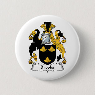 Brooks Family Crest 6 Cm Round Badge