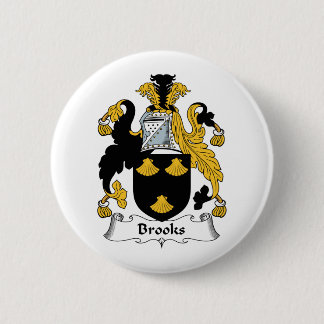 Brooks Family Crest 6 Cm Round Badge