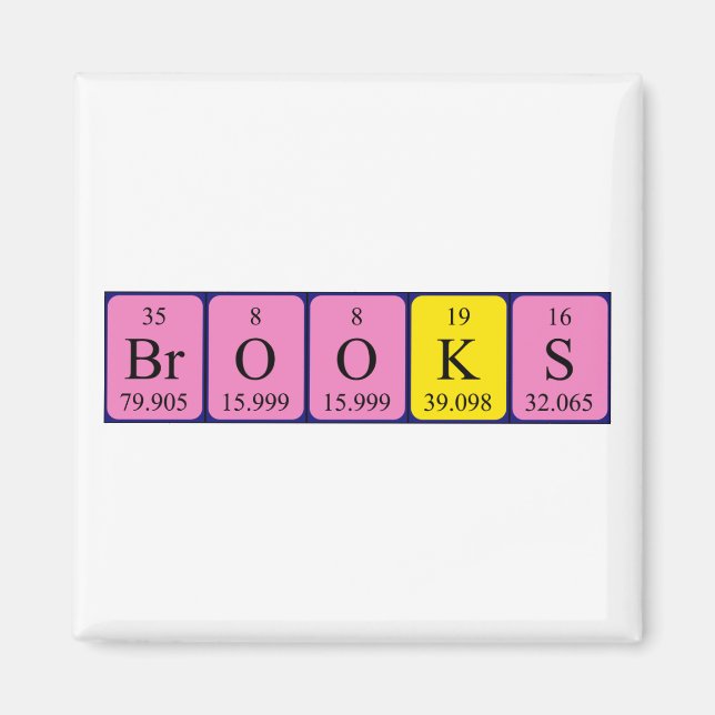Brooks periodic table name magnet (Front)