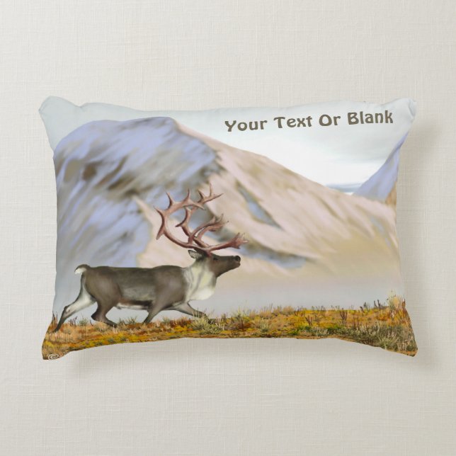 Brooks Range Caribou Decorative Cushion (Front)