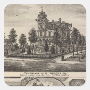 Brooks residence and Grand Opera House, Kansas Square Sticker