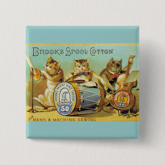 Brooks Spool Cotton 15 Cm Square Badge (Front)