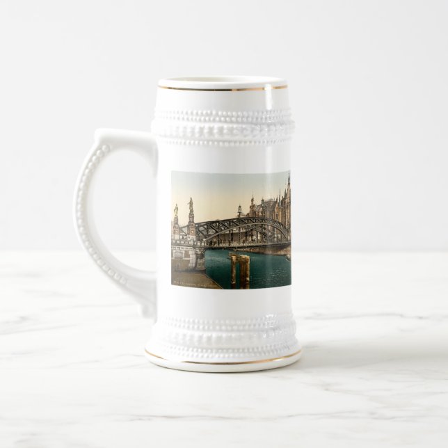 Brooksbrucke Bridge, Hamburg, Germany Beer Stein (Left)