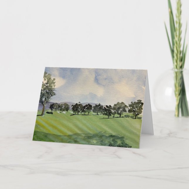 Brookside Golf Course No. 3 Watercolor Thank You Card (Front)