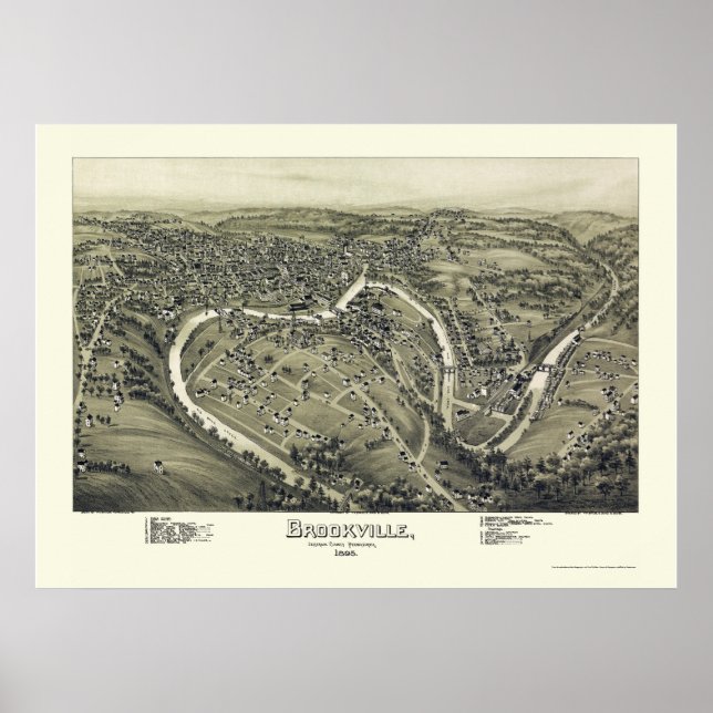 Brookville, PA Panoramic Map - 1895 Poster (Front)