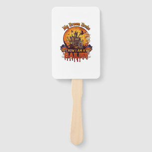 Broom Broke Bailiff Halloween Ghost Court Pumpkins Hand Fan