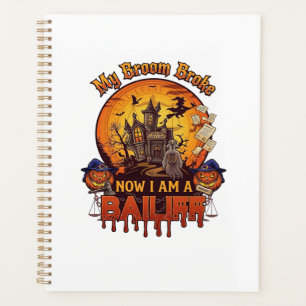 Broom Broke Bailiff Halloween Ghost Court Pumpkins Planner