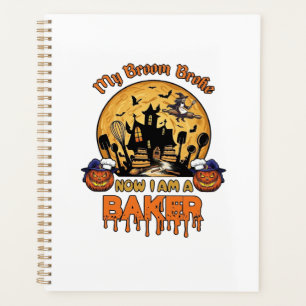 Broom Broke Baker Halloween Witch Chef Pumpkin_1 Planner