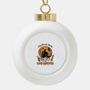 Broom Broke Band Director Halloween Haunted House  Ceramic Ball Christmas Ornament
