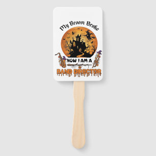 Broom Broke Band Director Halloween Haunted House  Hand Fan