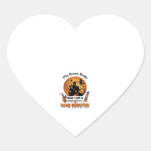 Broom Broke Band Director Halloween Haunted House  Heart Sticker