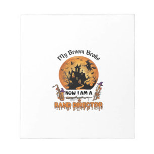 Broom Broke Band Director Halloween Haunted House  Notepad