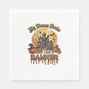 Broom Broke Banker Halloween Haunted House Witch P Napkin
