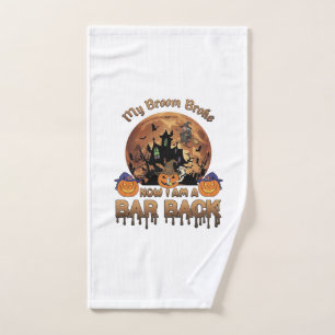 Broom Broke Bar Back Halloween Haunted House Witch Hand Towel
