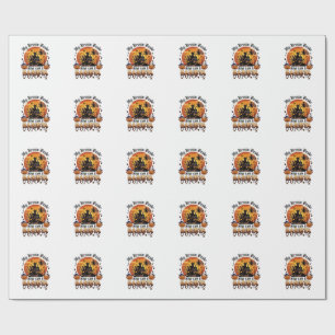 Broom Broke Barista Halloween Witch Coffee Pumpkin Wrapping Paper