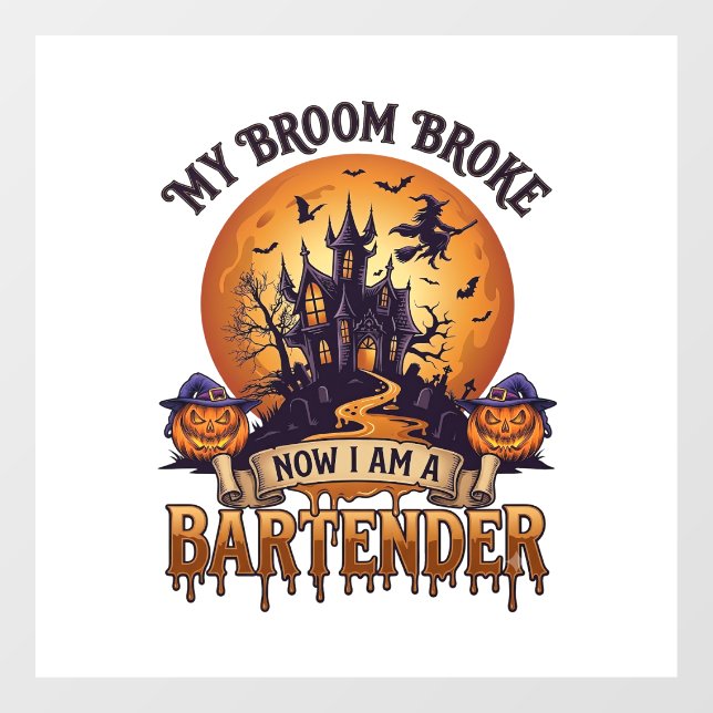 Broom Broke Bartender Halloween Haunted House Witc (Sheet)