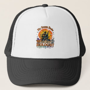 Broom Broke Biologist Halloween Haunted Castle Pum Trucker Hat