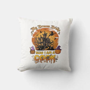 Broom Broke Cook Halloween Haunted House Cauldron Cushion
