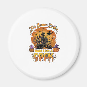 Broom Broke Cook Halloween Haunted House Cauldron  Magnet