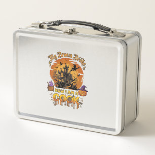Broom Broke Cook Halloween Haunted House Cauldron  Metal Lunch Box