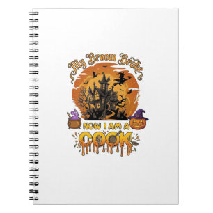 Broom Broke Cook Halloween Haunted House Cauldron Notebook