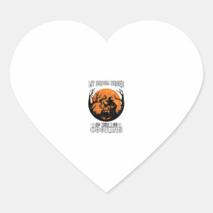 Broom Broke Cooking Witch Cauldron Full Moon Heart Sticker