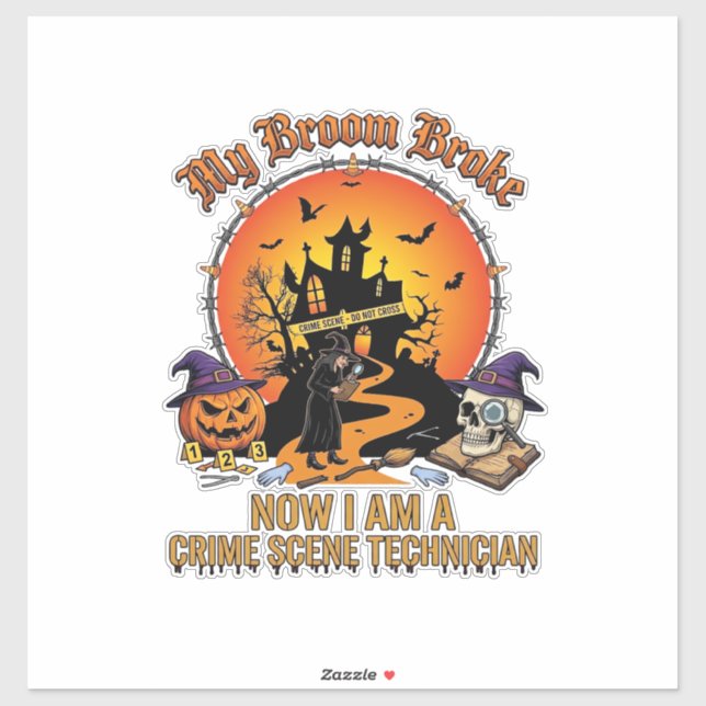 Broom Broke Crime Scene Technician Halloween Witch (Sheet)