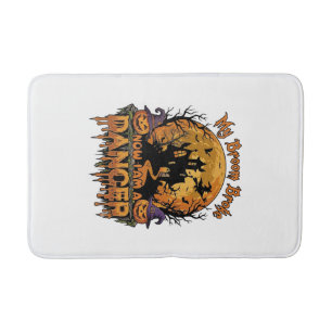 Broom Broke Dancer Halloween Haunted House Pumpkin Bath Mat