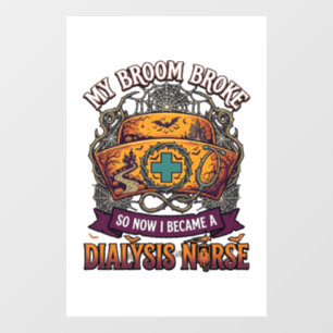 Broom Broke Dialysis Nurse Halloween Cap Stethosco
