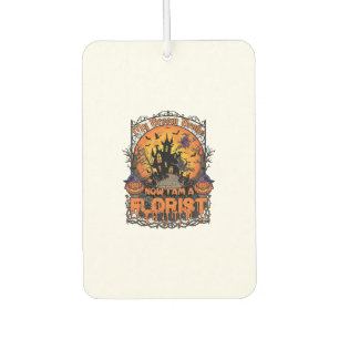Broom Broke Florist Halloween Witch Pumpkin Haunte Car Air Freshener