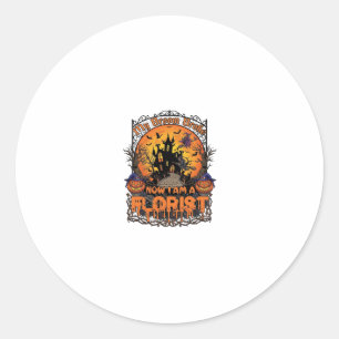 Broom Broke Florist Halloween Witch Pumpkin Haunte Classic Round Sticker