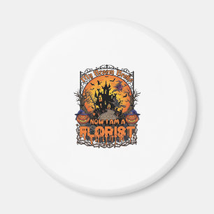Broom Broke Florist Halloween Witch Pumpkin Haunte Magnet