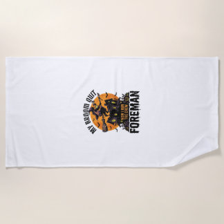 Broom Broke Foreman Witch Crew Halloween Design_1 Beach Towel