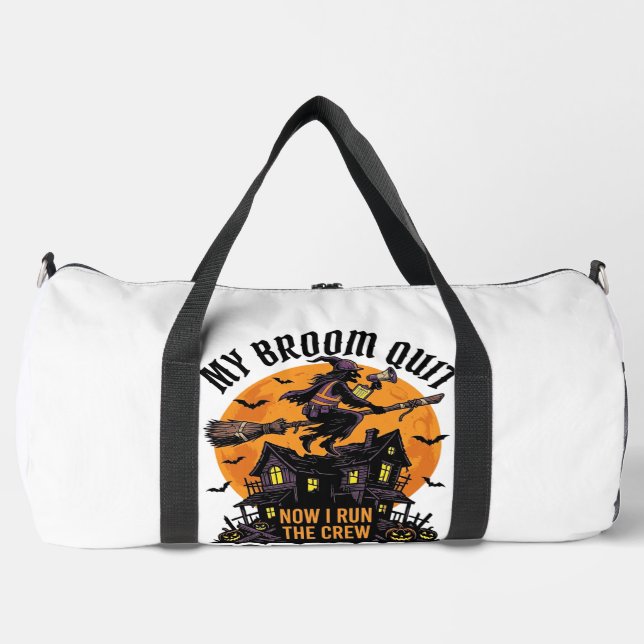 Broom Broke Foreman Witch Crew Halloween Design_1 Duffle Bag (Front)