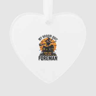 Broom Broke Foreman Witch Crew Halloween Design_1 Ornament
